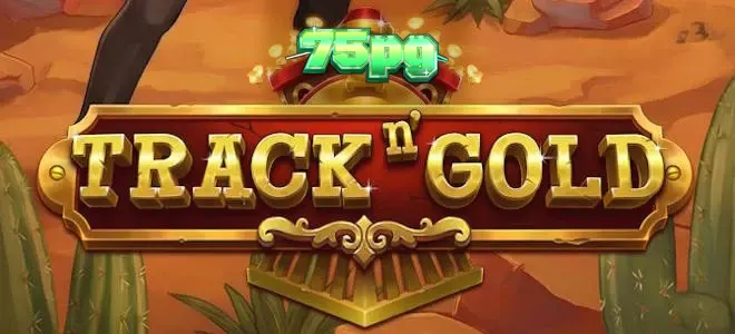 Interface do jogo de slot Track n' Gold com tema ferroviário